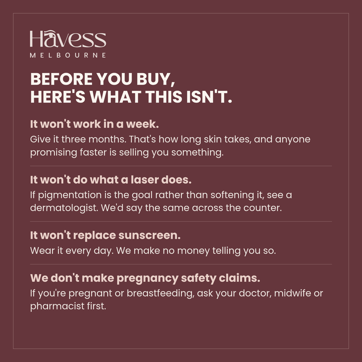 Before you buy, here's what this isn't: four things the serum will not do.